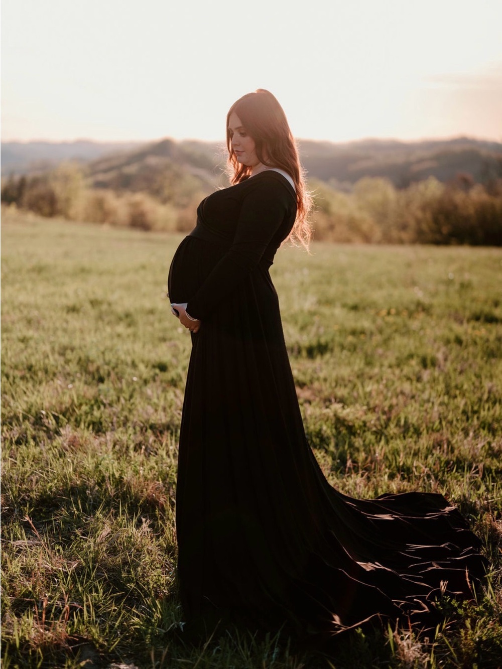 Black Maternity Maxi Dress